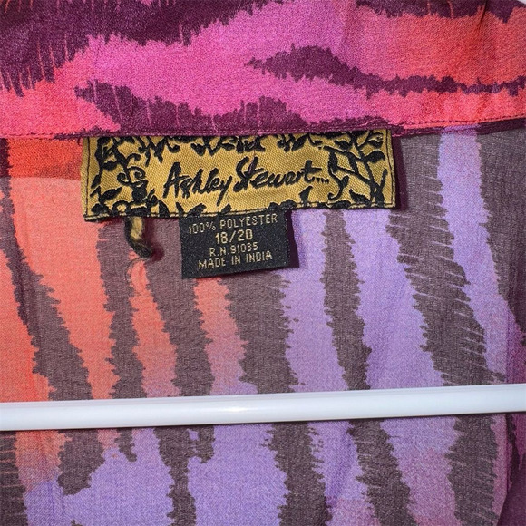 Ashley Stewart Plus Size 18 Animal Print Button-Up Top Multicolor - Picture 5 of 7